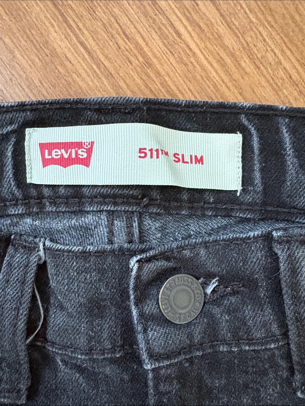 Levi's 511 Boy‘s Skinny Jeans 12R 26x26 in Faded Black Wash adjustable waist - Picture 2 of 10